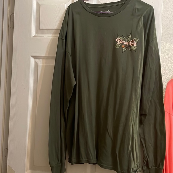Blessed girl long sleeve t-shirt. 3xl, color green. Worn 1 time. - Picture 1 of 2
